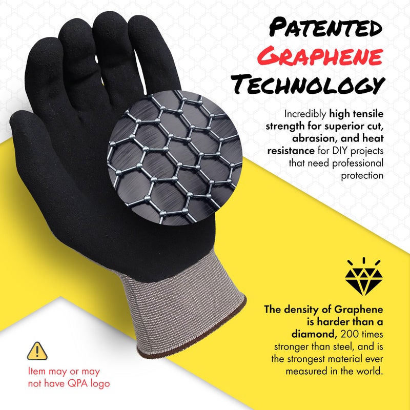 Quest Protective Apparel Cut and Puncture Resistant Work Gloves â€“ Lightweight Durable Graphene Safety Gloves - Construction, DIY, Kitchen and Mechanical Use for Men and Women- Large, Pack of 3 - Image 3